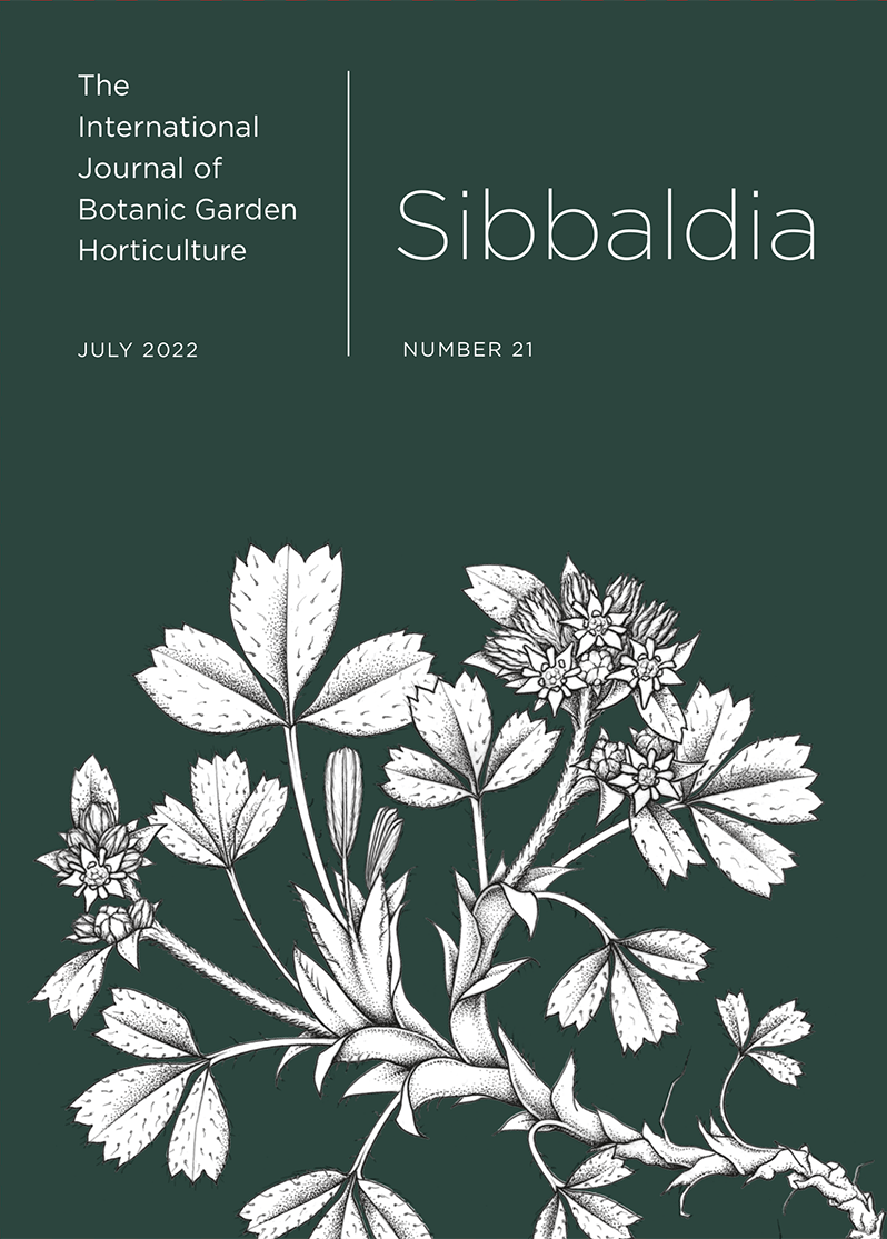 The cover of ‘Sibbaldia: The Journal of Botanic Garden Horticulture’